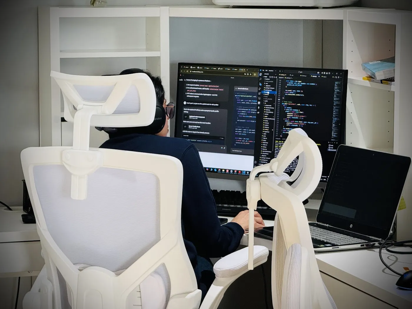 PiTech software engineer writing code at the Marine Drive office