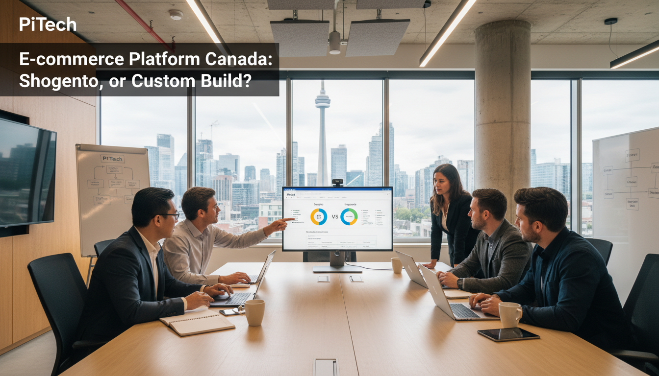 E-commerce Platform Canada: Shopify, Magento, or Custom Build? - Featured Article Image | PiTech Blog